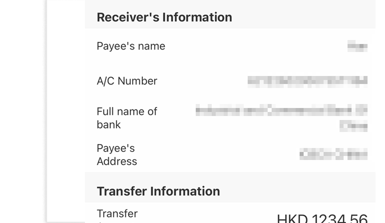 Make sure all the information is correct, including Recipient and Transfer Amount. And click 'Confirm' for next step