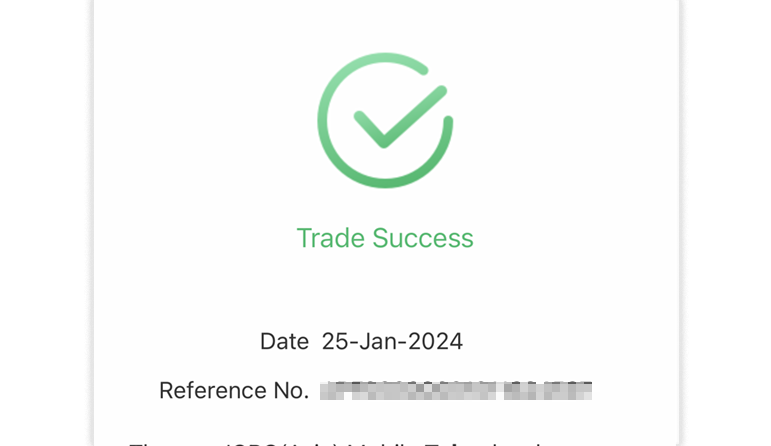 Transaction is completed